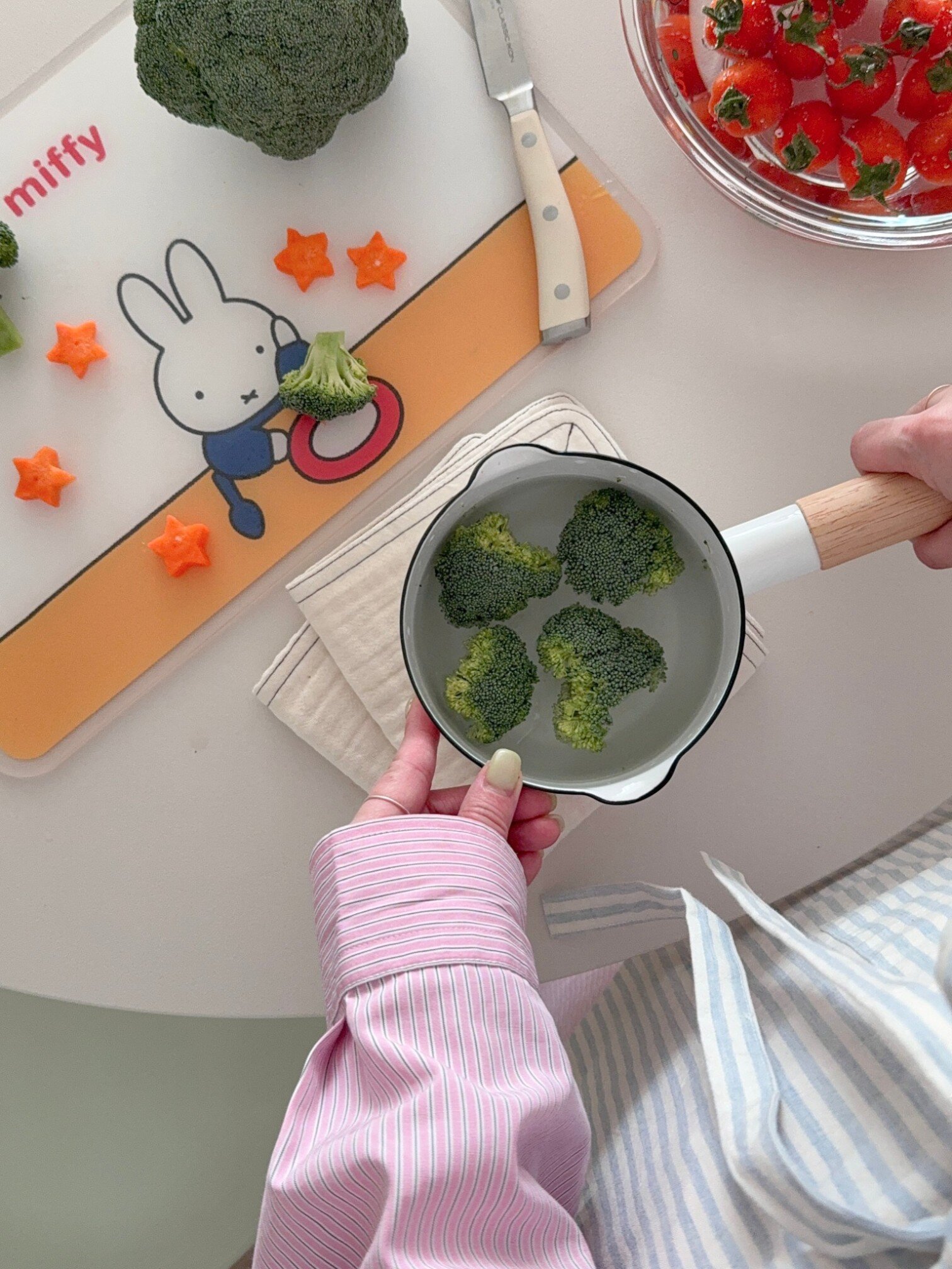 [에지리x미피] 페이스 법랑냄비 밀크팬 12cm