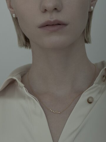 [Line Art] Waves Line Sapphire Necklace