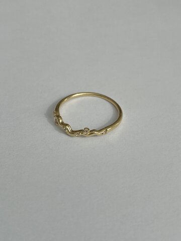 [Line Art] Waves Line Sapphire Ring Ver.1