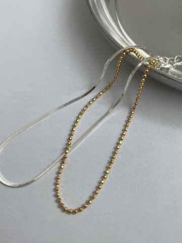 [Line Art] Two-Tone Layered Bracelet