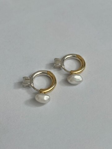 [Line Art] Reversible One-Touch Earring