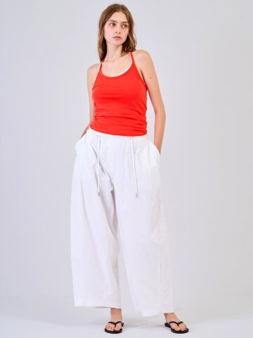 Wide Balloon Pants White