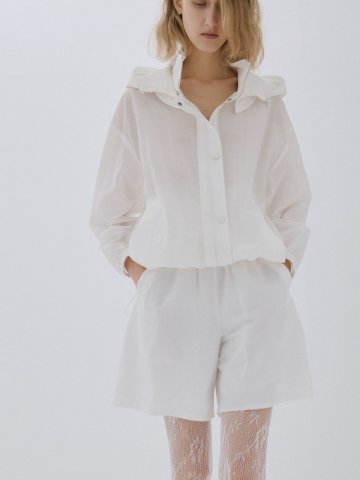 HOOD DETACHABLE JUMPER_WHITE