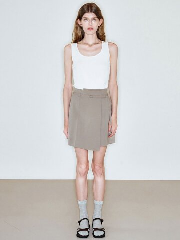 BELTED CULOTTE SHORTS_BEIGE