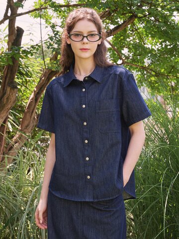 인트리깅 엠-포인트 하프 데님 셔츠