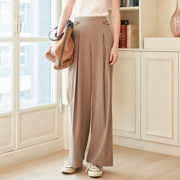 [LINE] Button Inverted Wide Slacks (3colors)