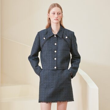 [LINE] Tweed Line Skirt (2colors)