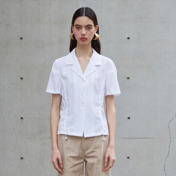 [LINE] String Shirring Point Blouse (Ivory)