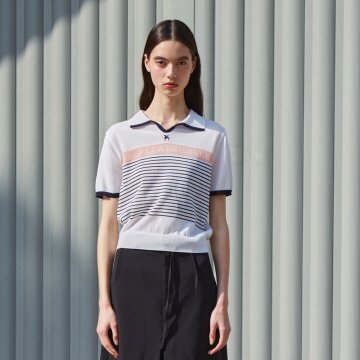 [LINE] Stripe Logo Summer Knit (2colors)