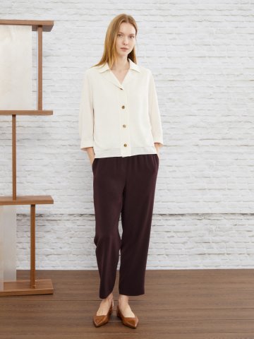 밴디드 배기핏 배색 팬츠 