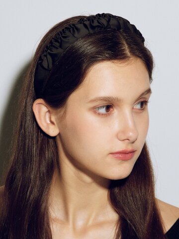 LB_Black shirring hairband