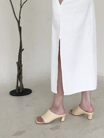 modern square unlined mules butter