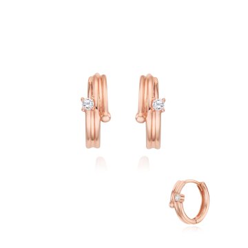 [스톤헨지] 실버 원터치 큐빅 귀걸이 SC24B28E