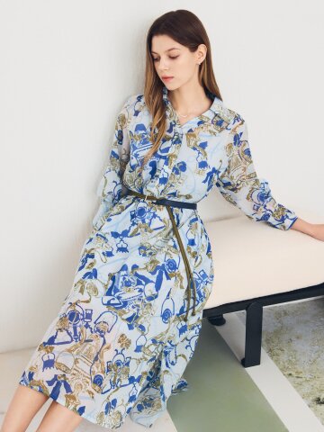 슬리브 포인트 원피스 +이너 세트 