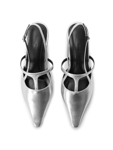 T-strap slingback Silver