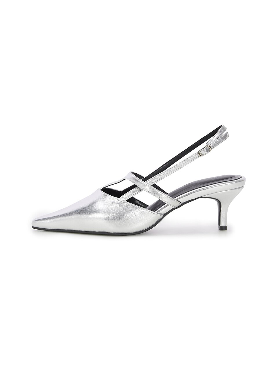 T-strap slingback Silver