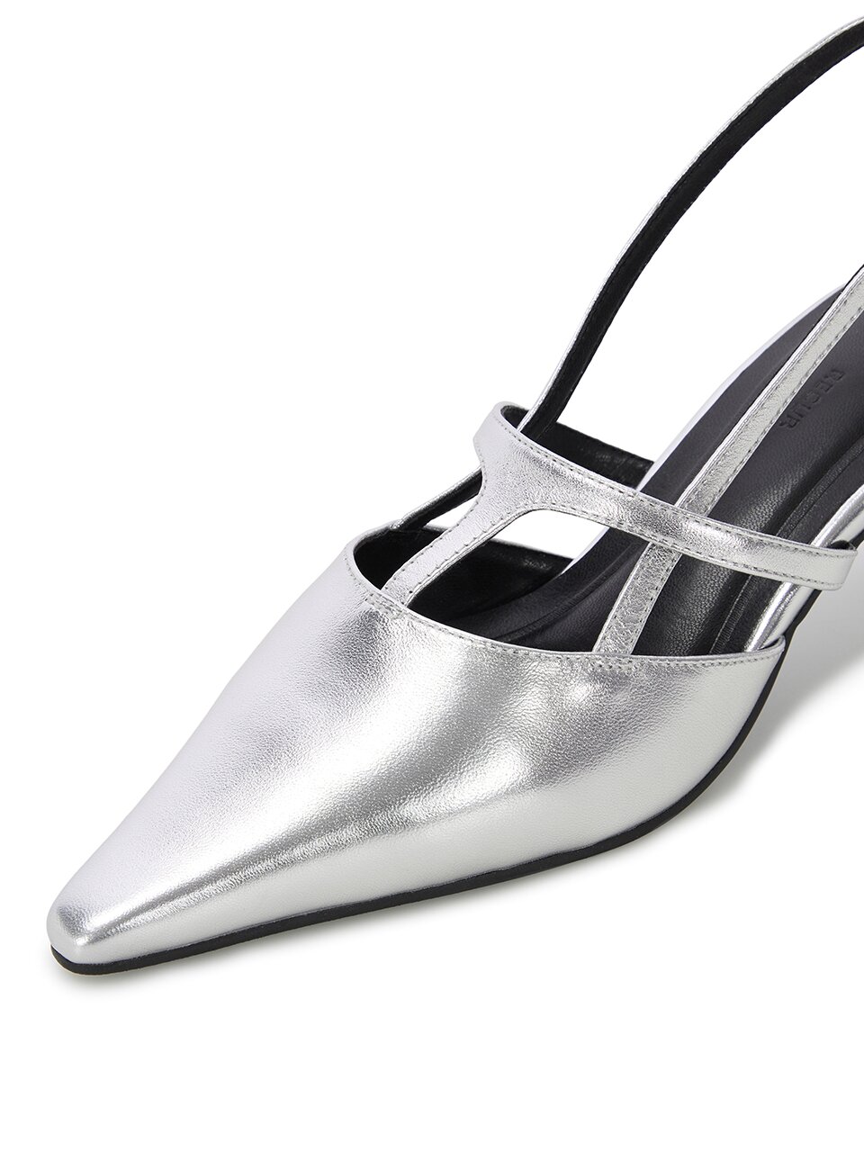 T-strap slingback Silver