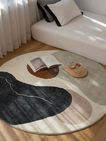 드로잉 원형 미끄럼방지 러그 3종 (M/L)