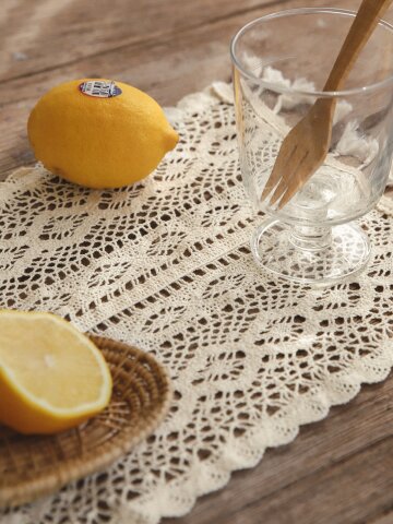 에스닉 빈티지 사각 레이스 테이블매트 2colors