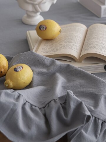 로맨틱 프릴 린넨 광목 테이블보 3colors 4size