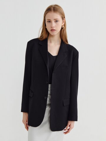 Essential 2 button blazer Black