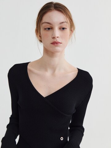 Cross V knit Black