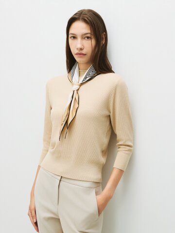 하프넥 7부 풀오버 니트 