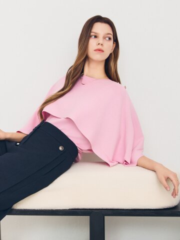 케이프 레이어 풀오버 니트 