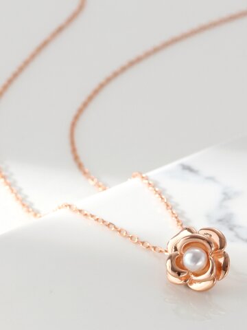 [실버925] 블루밍 부케 장미 목걸이 STJ-NA1617RG