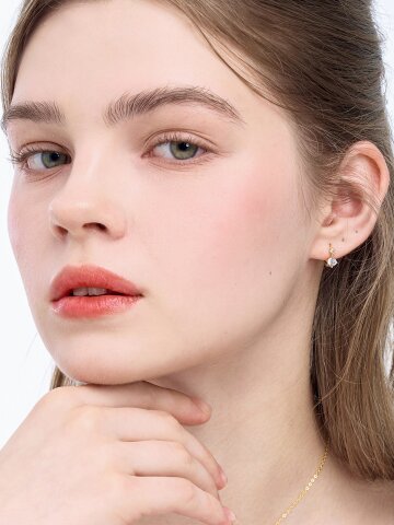 18K도금 앙티브 더블 큐빅 이어링 STJ-EA1662