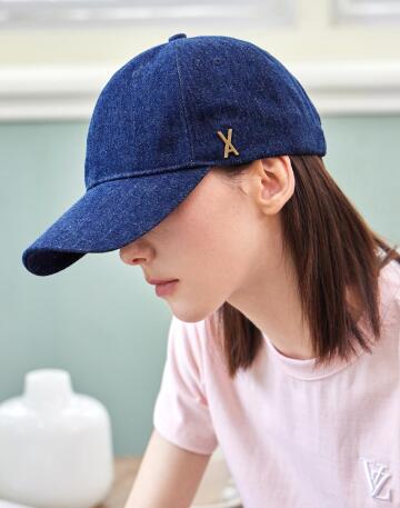 VA 스터드 논워싱 데님 볼캡 인디고