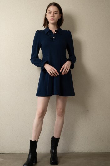  Legerement Dress 레떼르넬 프릴 포인트 카라 원피스