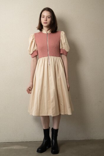  [ Paris Collection] Matin du jardin Dress 레떼르넬 셔링 집업 원피스