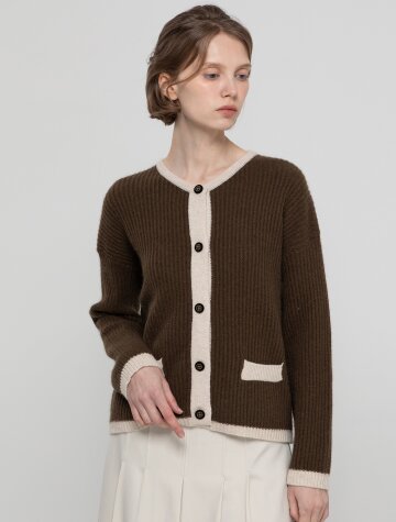 Wool knitwear cardigan - Khaki