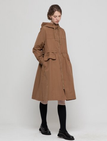 [5/6 예약배송] Hooded zip up outer - Camel