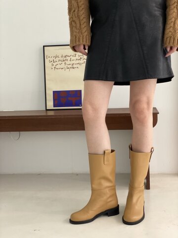  midi riding boots beige
