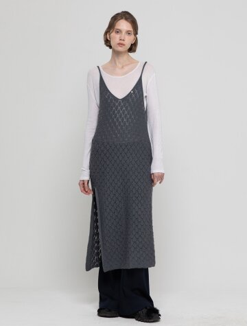 Bustier knitwear dress - Charcoal