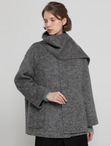 Wool half coat - Gray
