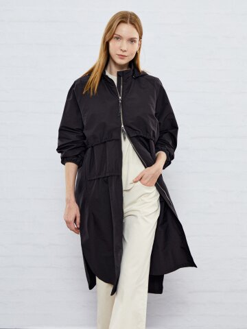 투웨이 후드 트렌치 재킷 