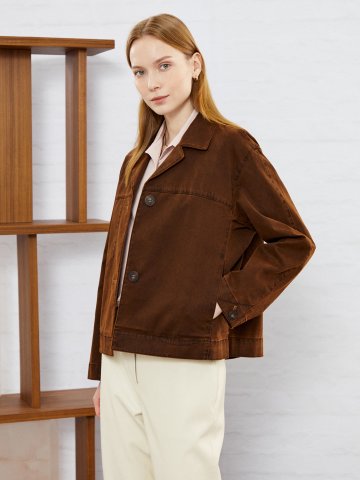 워시드 칼라 데님 재킷 