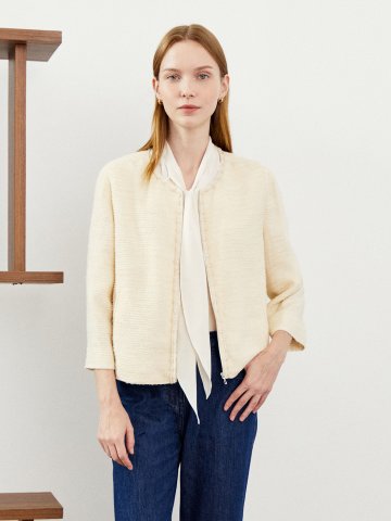 브레이드 엠보 집업 재킷 