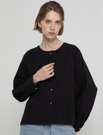 Roundneck blouse - Black