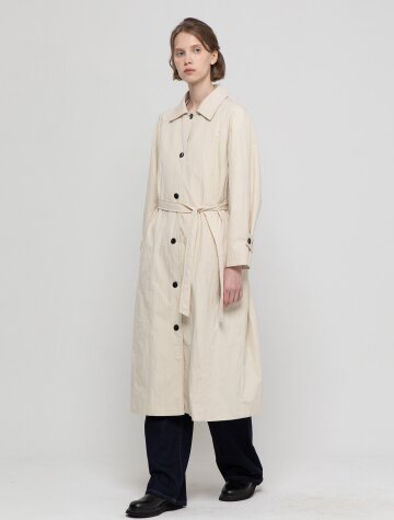 Single trench coat - Cream