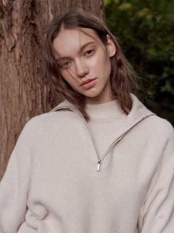 여성 하프 집업 니트 (4colors)