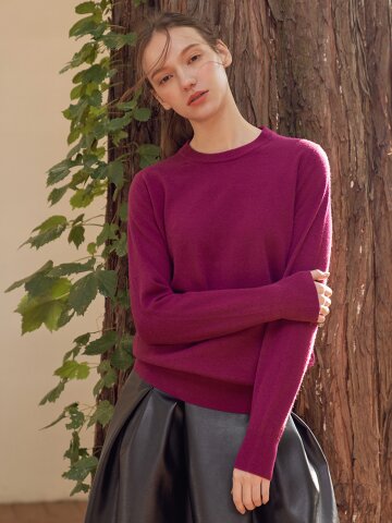 심플 라운드넥 니트 (11colors)