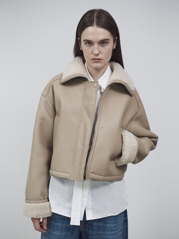 WOOL SHEARLING MUSTANG - BEIGE