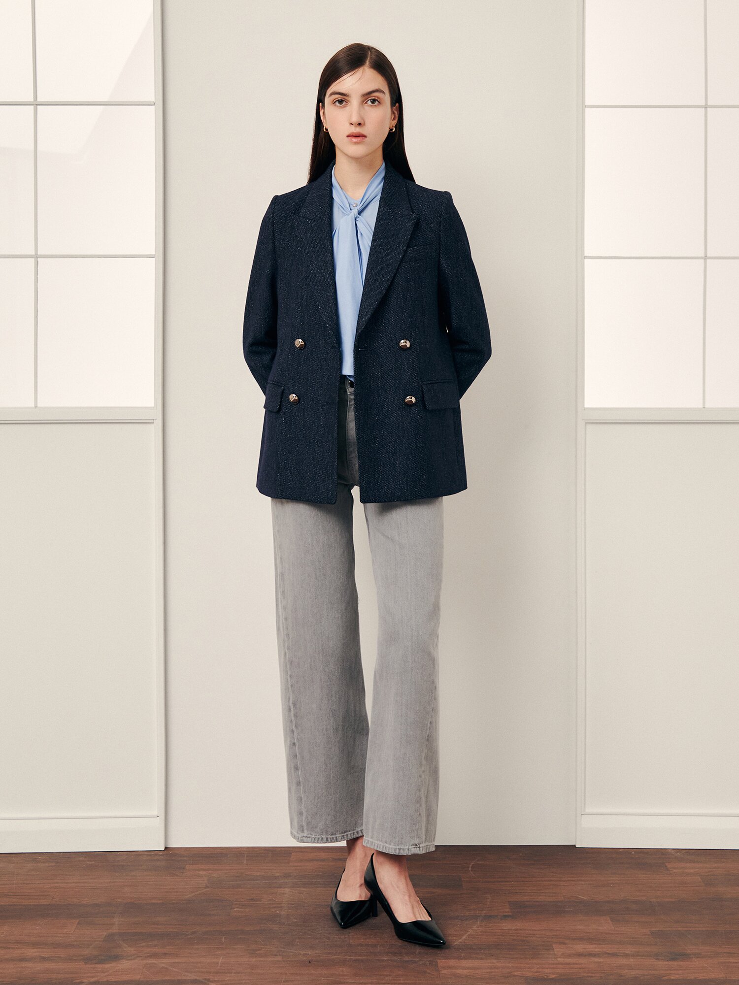 헤리티지 울 블렌드 재킷 (NAVY)