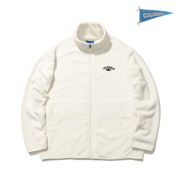 CU ARCH LOGO LIGHT FLEECE ZIP-UP JACKET 크림