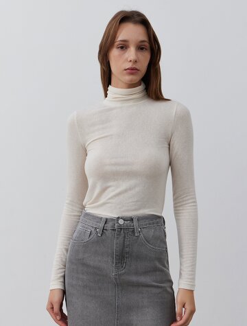 BASIC TURTLENECK T-SHIRT_IVORY