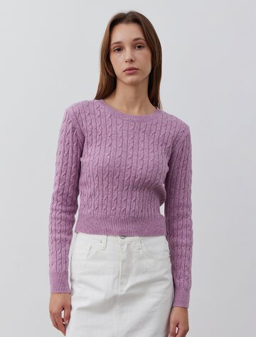  Classic Cable Knit TOP_PURPLE